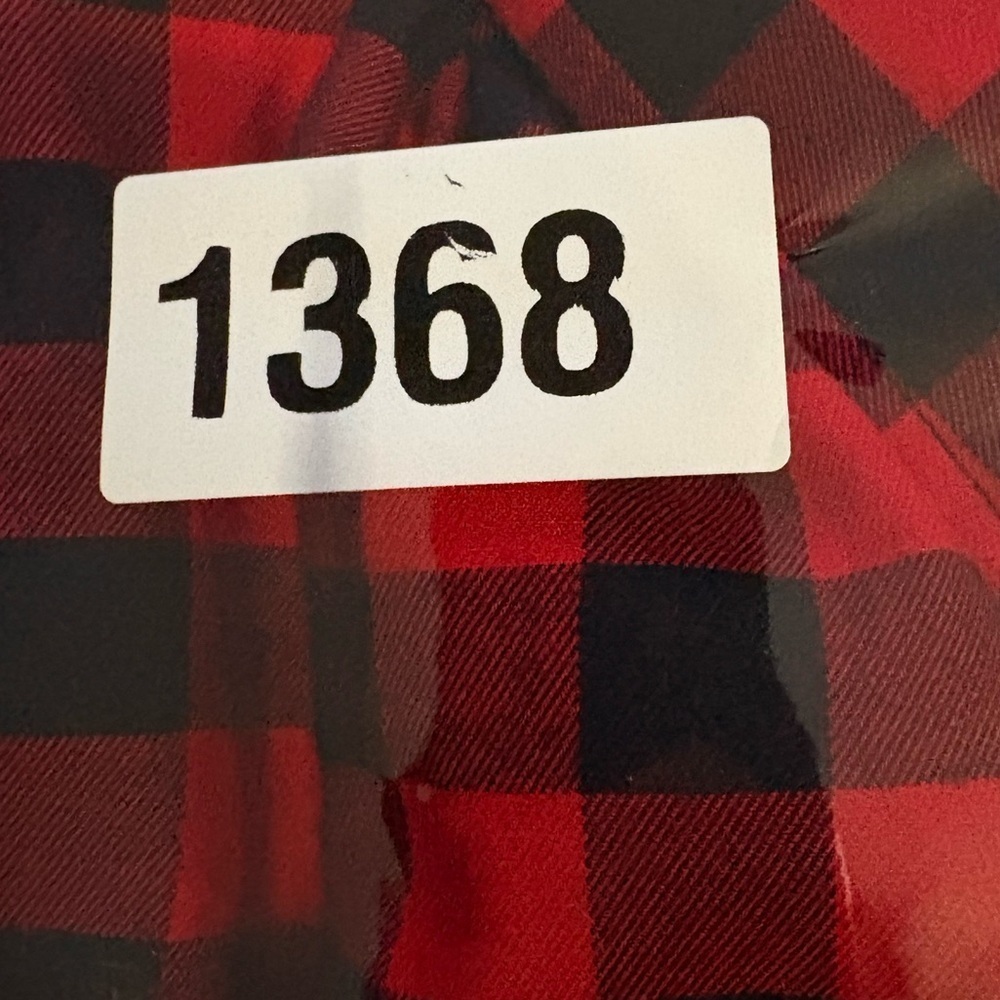 Land's End Men's Sz XL Tall Traditional Fit Red Black Plaid Flannel Button Up - Picture 11 of 11